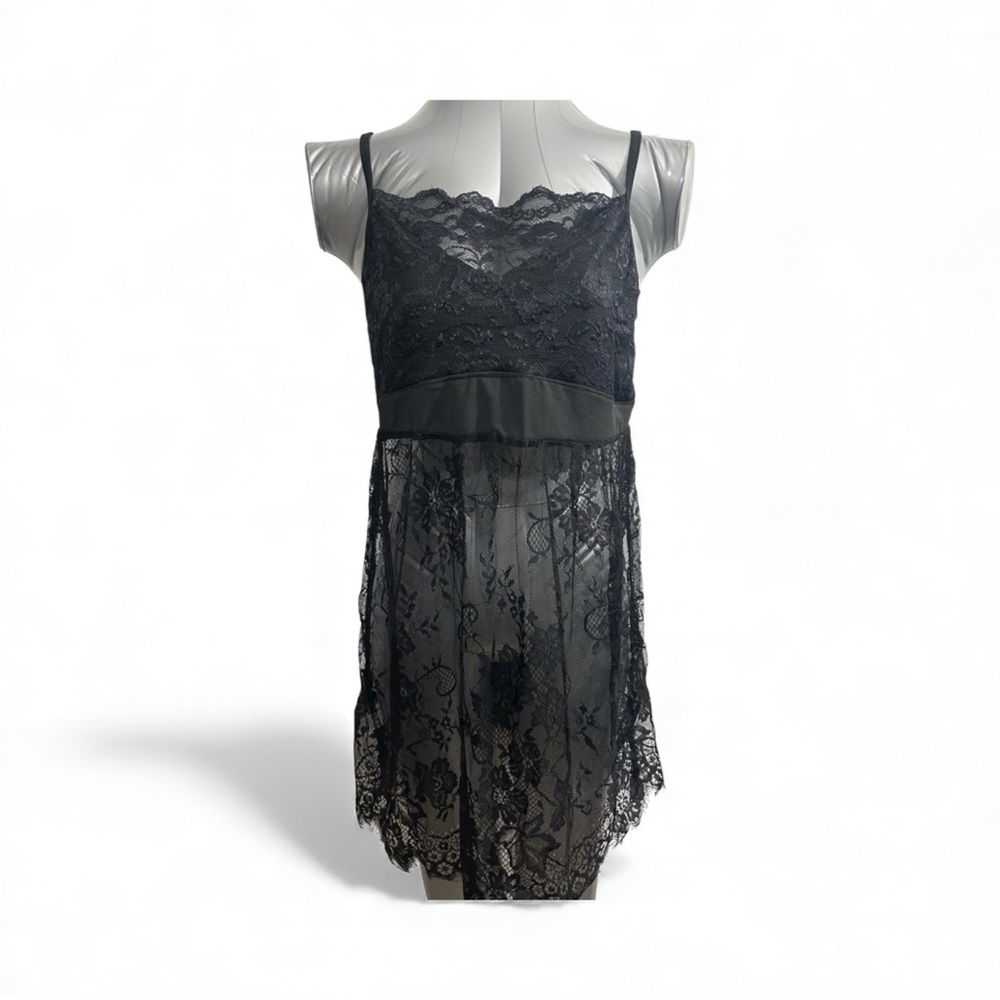 🌹002 INTMTS: Black lace sexy sleepwear size L